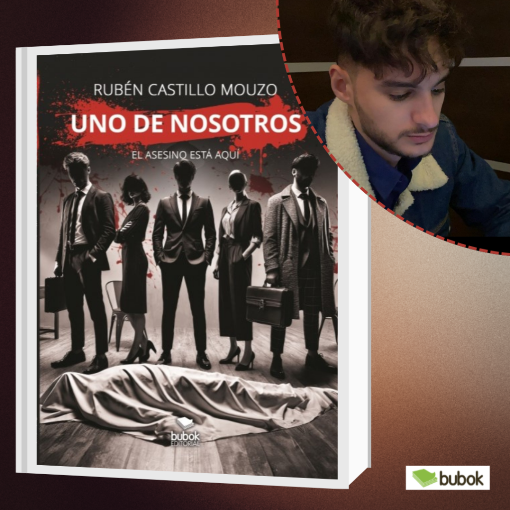 Entrevista con Rubén Castillo, autor de ‘Uno de nosotros’ Rubén Castillo, junto a la portada de su libro, 'Uno de nosotros'. Bubok.